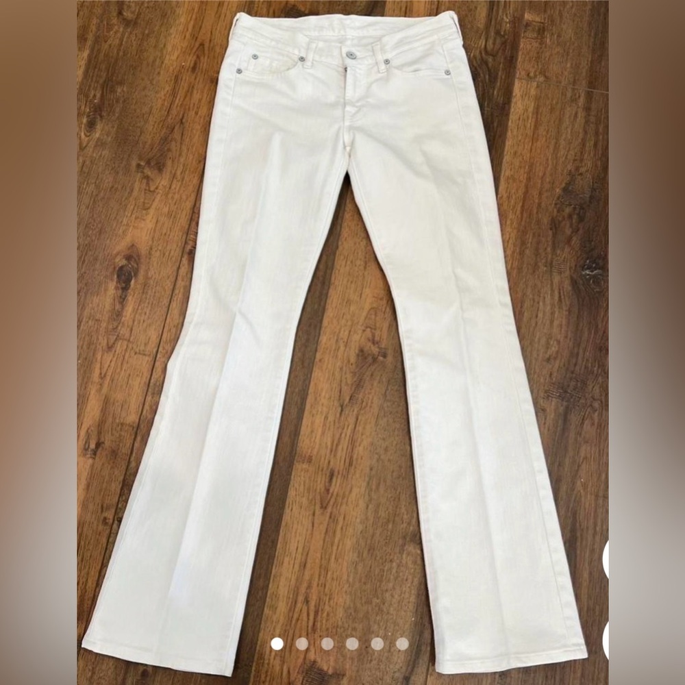 7 For All Mankind White Bootcut Jeans